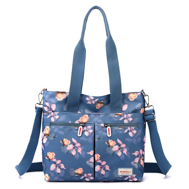 Женская сумка с цветочным узором, винтажная сумка через плечо, большая вместимость, сумка через плечо