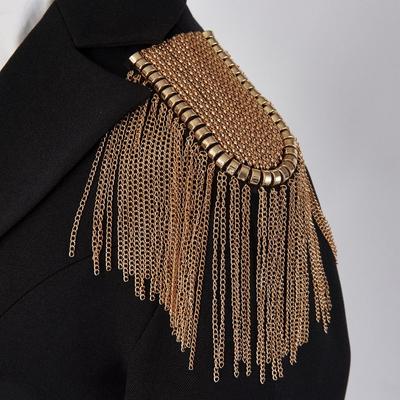 Брошь-кисточка, цепочка, эполет, пин, куртка, винтажная брошь, изысканная брошь, наплечник, костюм