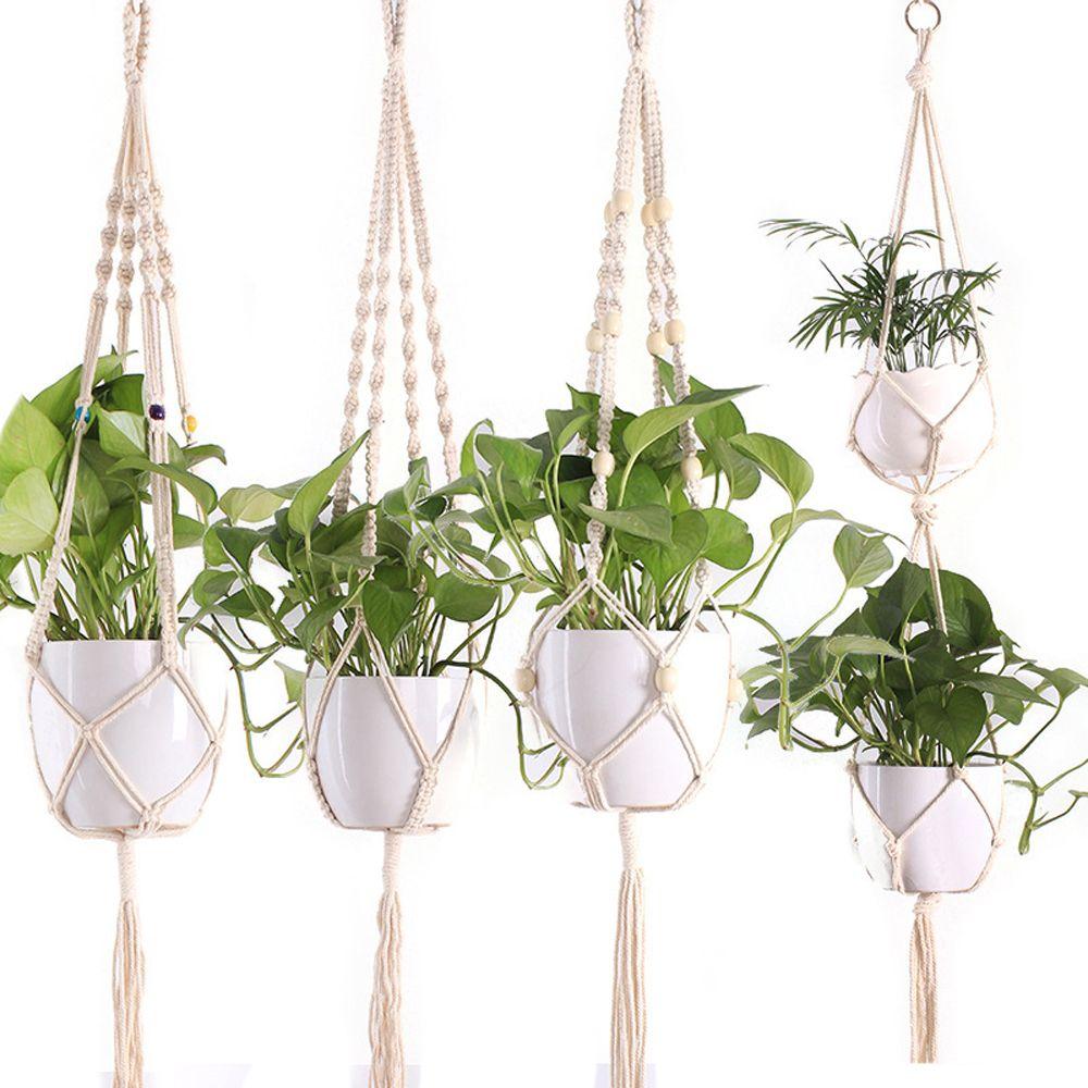 Indoor Hooks Macrame Hanging Basket Flower Pot Holder Garden Hanging Rope Plant Hanger
