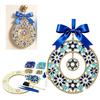 Ribbon Bow DIY Wreath Craft Set Mosaic Tiles Menorah Wreath  Hanukkah Decor