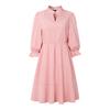VONDA Женское повседневное платье мини с элегантным воротником-стойкой, длинными рукавами, плиссировкой и оборками