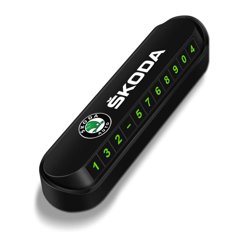 1 шт. Автомобильная временная парковочная карточка Табличка Значок Автостайлинг для Skoda Octavia Fabia A7 Kamiq Kapoq Kodiaq Rapid SCALA Superb Yeti Derivati