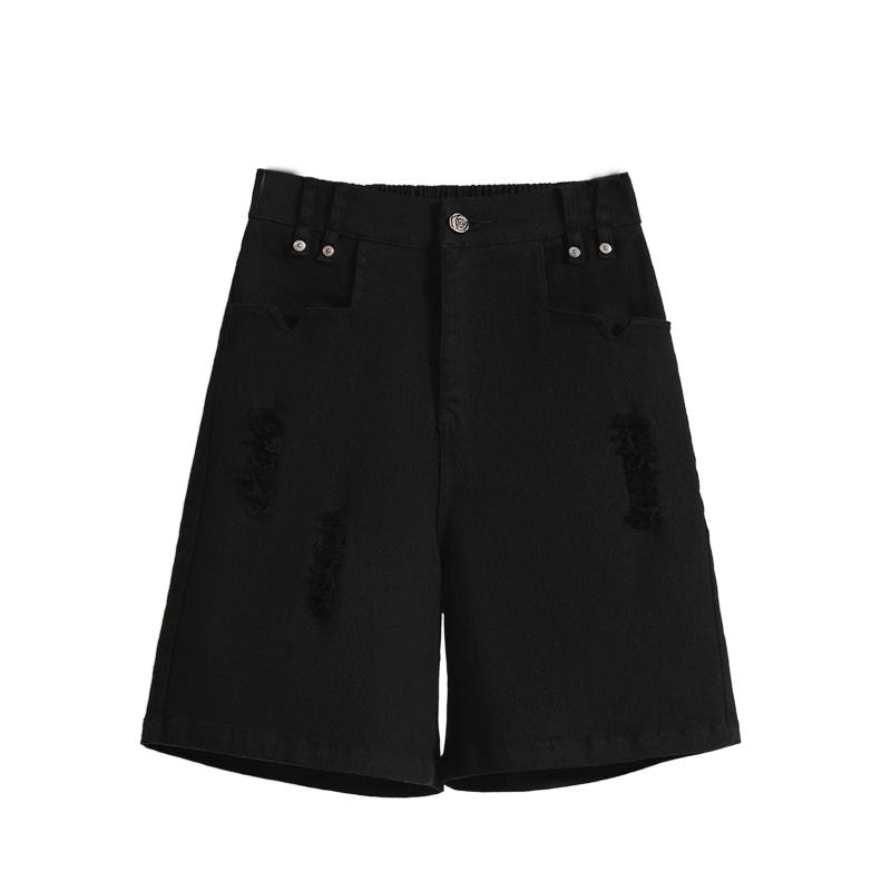 DIMANAF Plus Size 2025 Женские шорты, брюки, летние свободные джинсы-шаровары, короткие базовые брюки с высокой талией и эластичным поясом