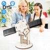 1 Set DIY Solar Artificial Satellite Model Kit Educational Handmade Wooden Puzzle Satellite Model Kids Science Exploration Projects STEM Toy Space