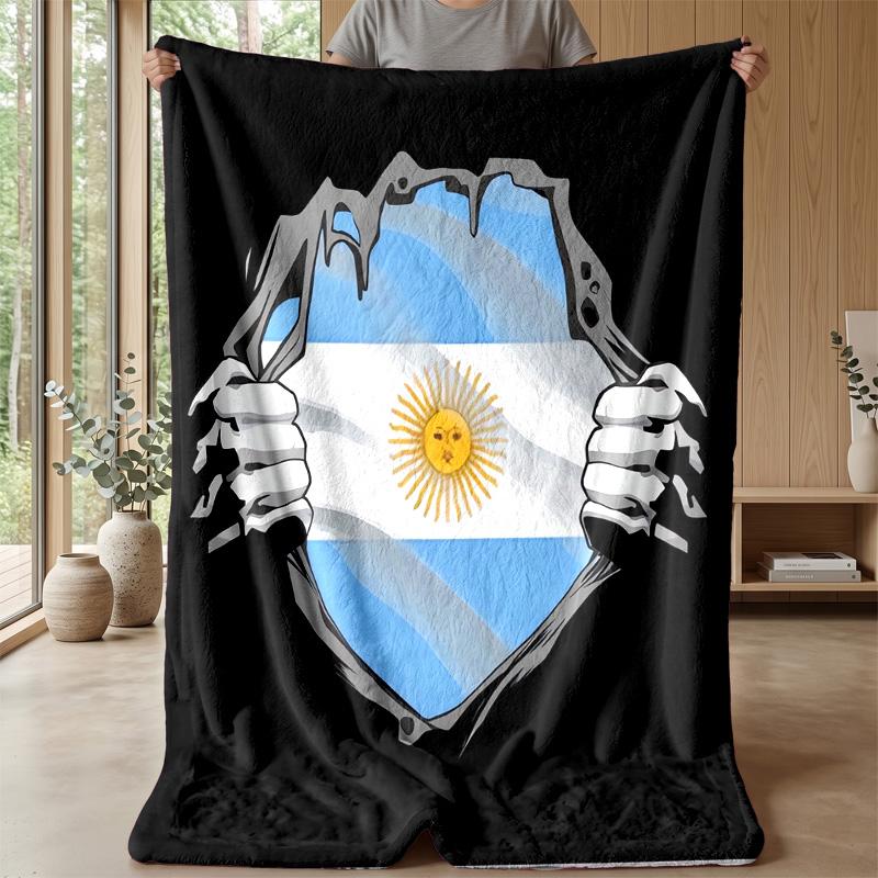 Argentina national football team Theme blanket Soft Flannel Blanket Plush Throw Blanket Cozy Sofa Bed Blanket for Home Decor