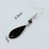 1 Pair Fashionable & Versatile Black Teardrop Dangle Earrings, Suitable For Women's Daily Outfits And Party Accessories