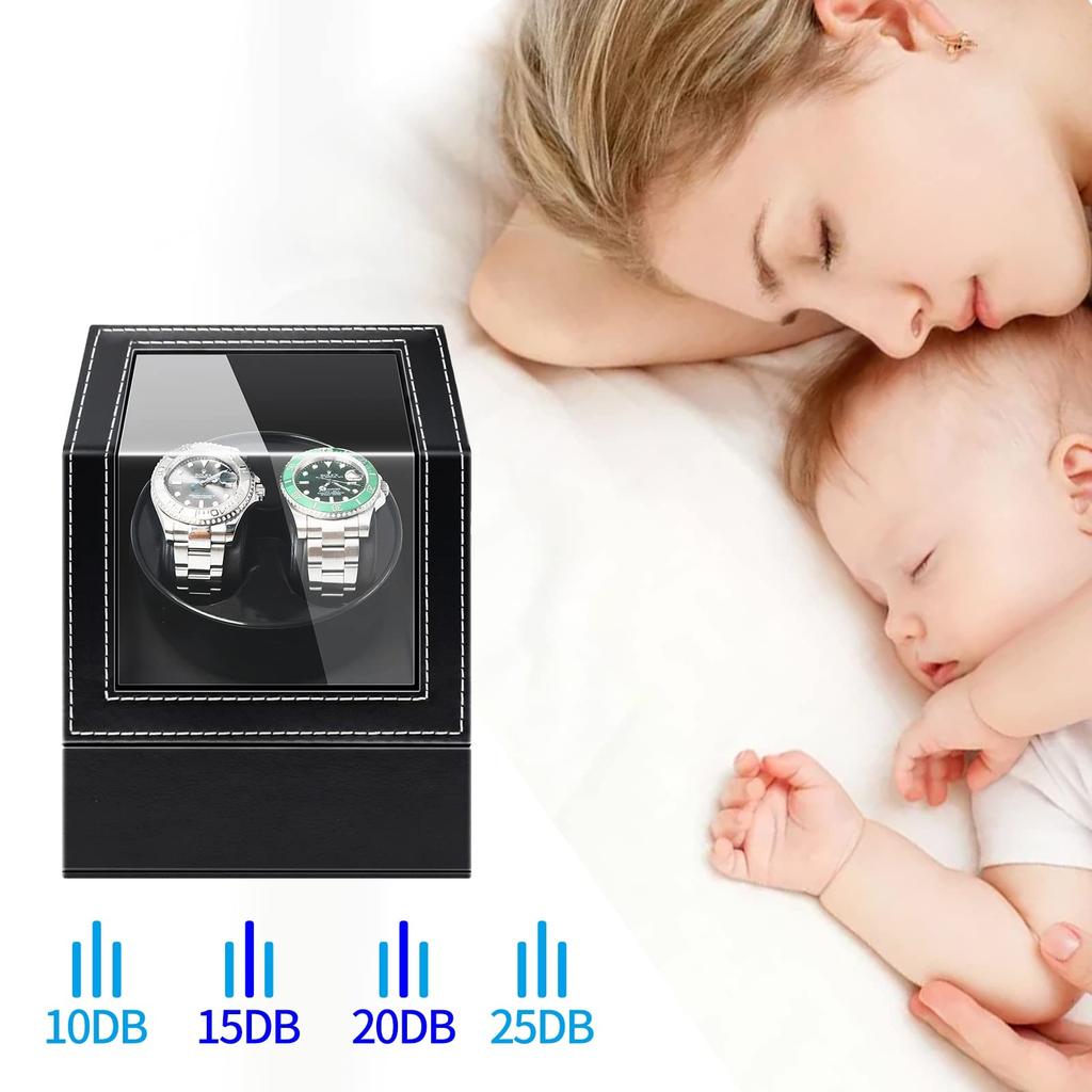 2 Watch Winders for Automatic Watches with Quiet Japanese Mabuchi Motor,Automatic Watch Winder for Men's and Women's Watches