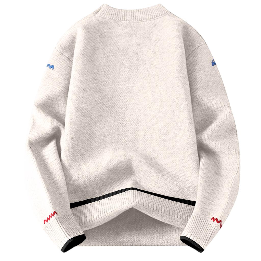 Men's  Fashion  Knitting  Pullover  Long Sleeves  Loose  Round Neck  Sweater