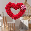 Венок в форме сердца на День святого Валентина, подвесной декор для входной двери, искусственная гирлянда для