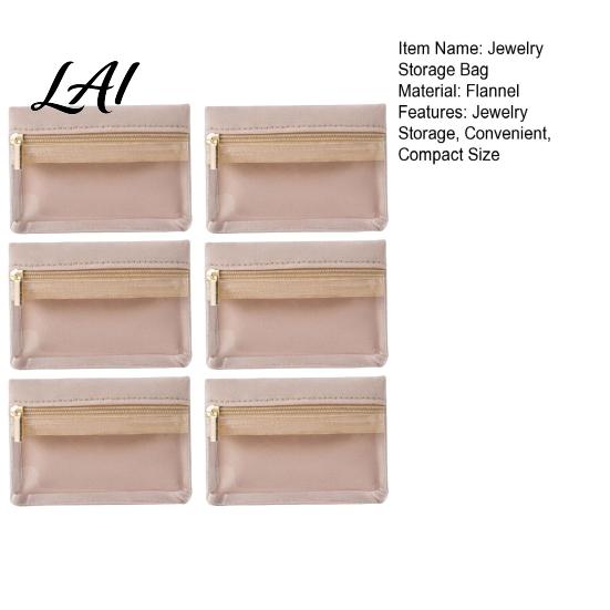 Small Jewelry Pouch Portable Storage Bag Flannel Organizer Case with Transparent Window And Lightweight Travel Smooth Zipper Compact Necklace Holder