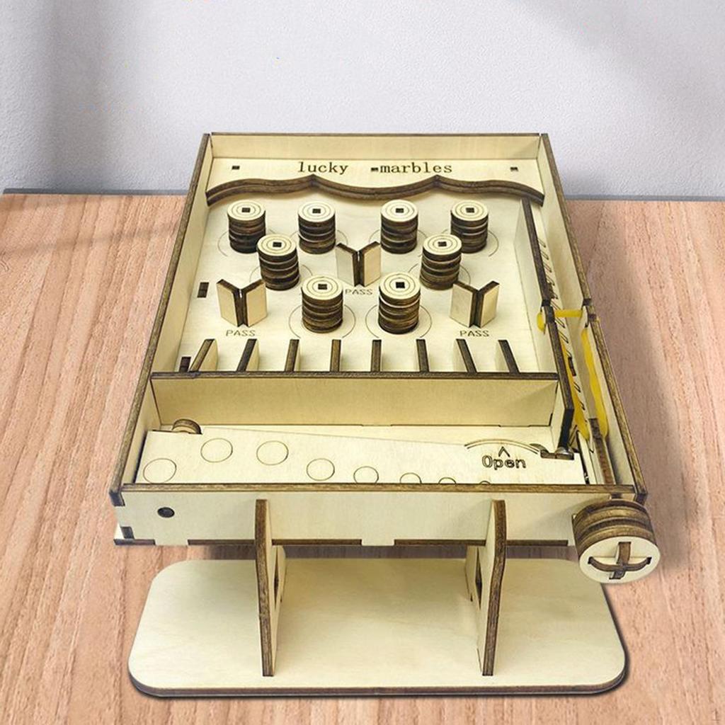 DIY 3D Wooden Puzzle Table Game Self Assembly Model Building Kit Miniature Pinball Machine for Party