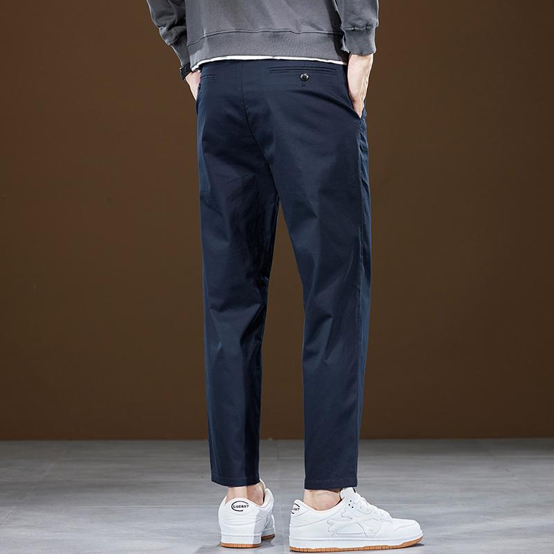 Мужские брюки, хлопковые повседневные эластичные мужские брюки, мужские длинные прямые брюки высокого качества, 4 цвета, большие размеры, брючный костюм