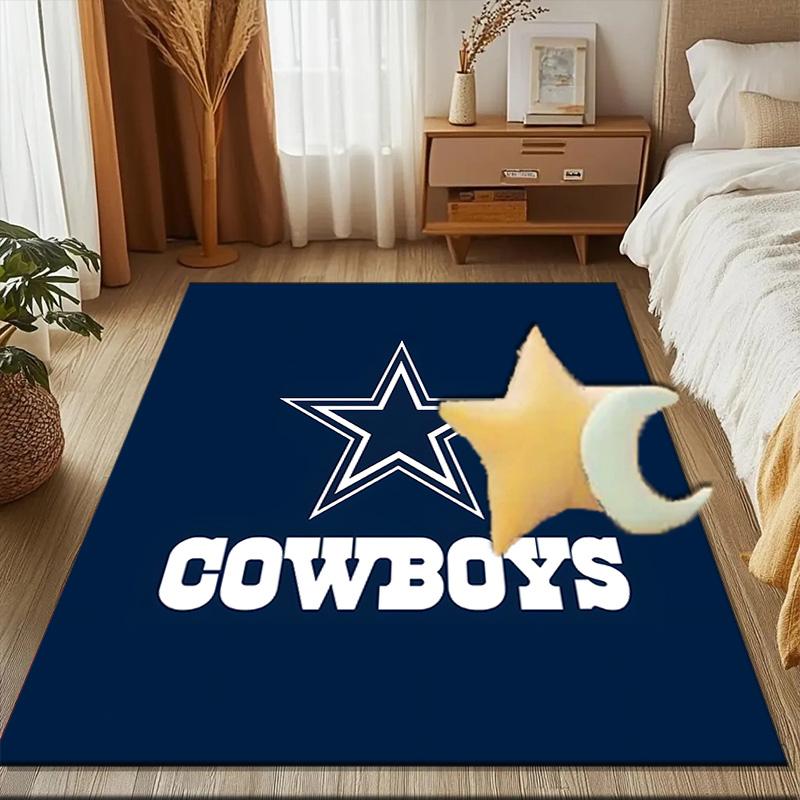 Cowboys Team Logo Rug Game Carpet, Floor Mat for Bedroom Living Room Entryway Rug, Home Decor Idea Gift for Christmas birthday