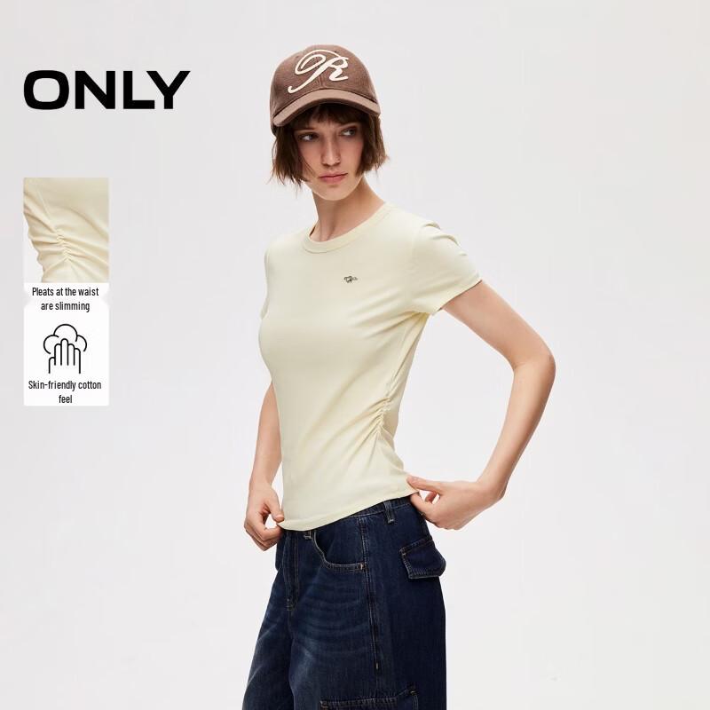 ONLY Women's Basic Sleeveless Round Neck T-Shirt with Side Drawstring