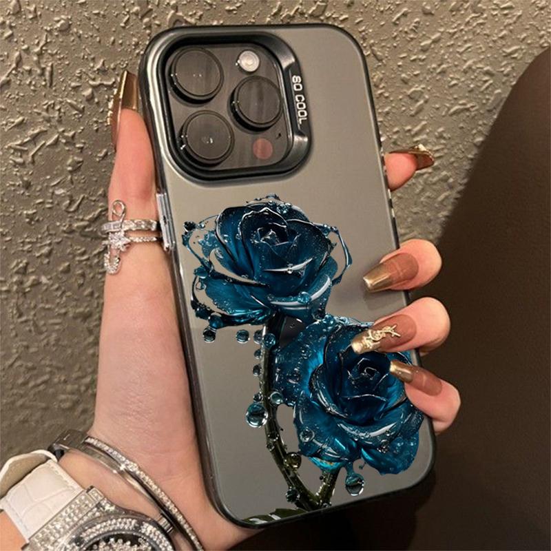 Премиальный черно-золотой чехол с рисунком розы для iPhone 17 16 15 14 13 12 11 Серии Pro Max Plus Двухслойная защита