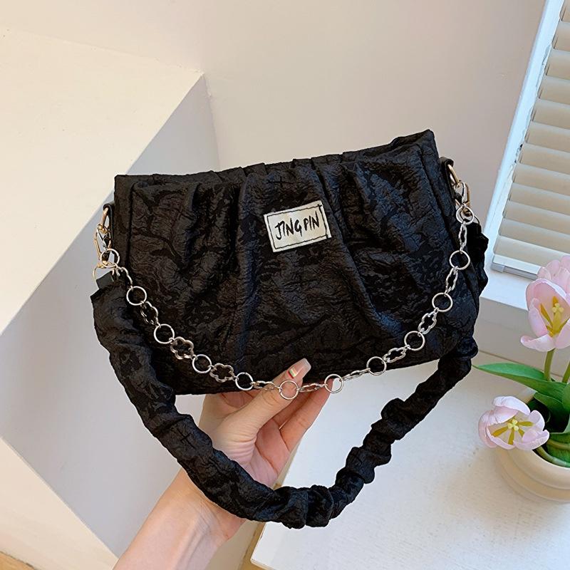 IELGY Женская плиссированная сумка подмышками, универсальная модная сумка через плечо