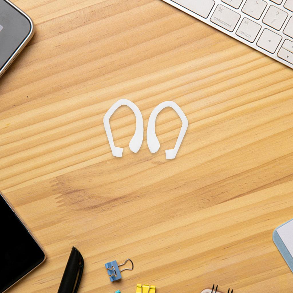1Pair Silicone Ear Hooks Replacement Earbuds Accessories Anti Slip Secure Fit Running Jogging Cycling Gym Earphone Clips