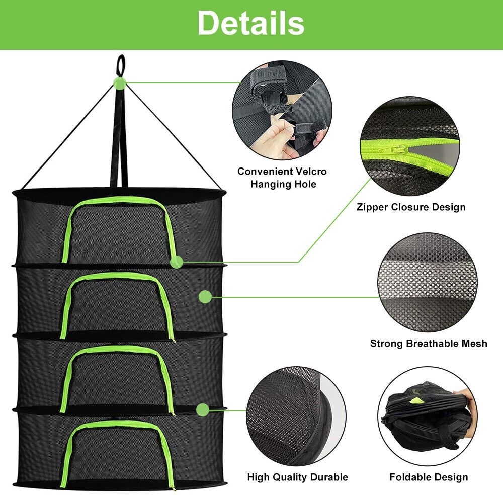 Для растений Подвесная сушилка для бобов с застежкой-молнией Сушильная сетка для трав Подвесная сушилка Сетка для сушки