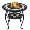 VidaXL Mosaic Coffee Table Fire Pit Garden Fireplace Patio Fire Pit Outdoor Fireplace Backyard Black 46725