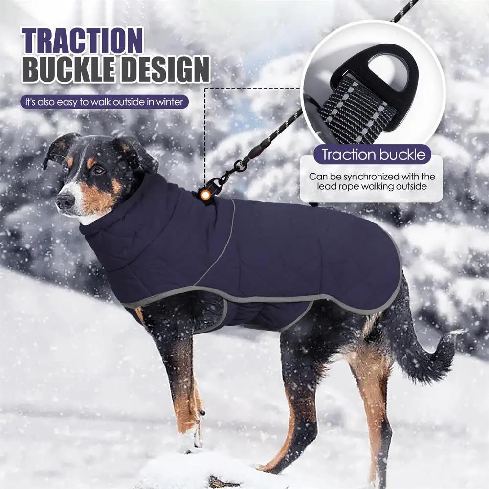 Winter Dog Clothes For Medium Dogs Waterproof Warm Dog Coat With Traction Buckle Pet Windproof Jacket For Labrador Dog costume