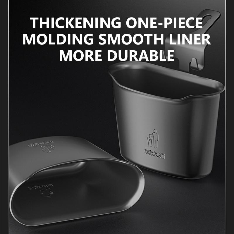 SEAMTAL 1.6L Car Dustbin Box Car Trash Can Seat Back Hanging Rubbish Bin Car Storage Organizer With Phone Holder Hooks