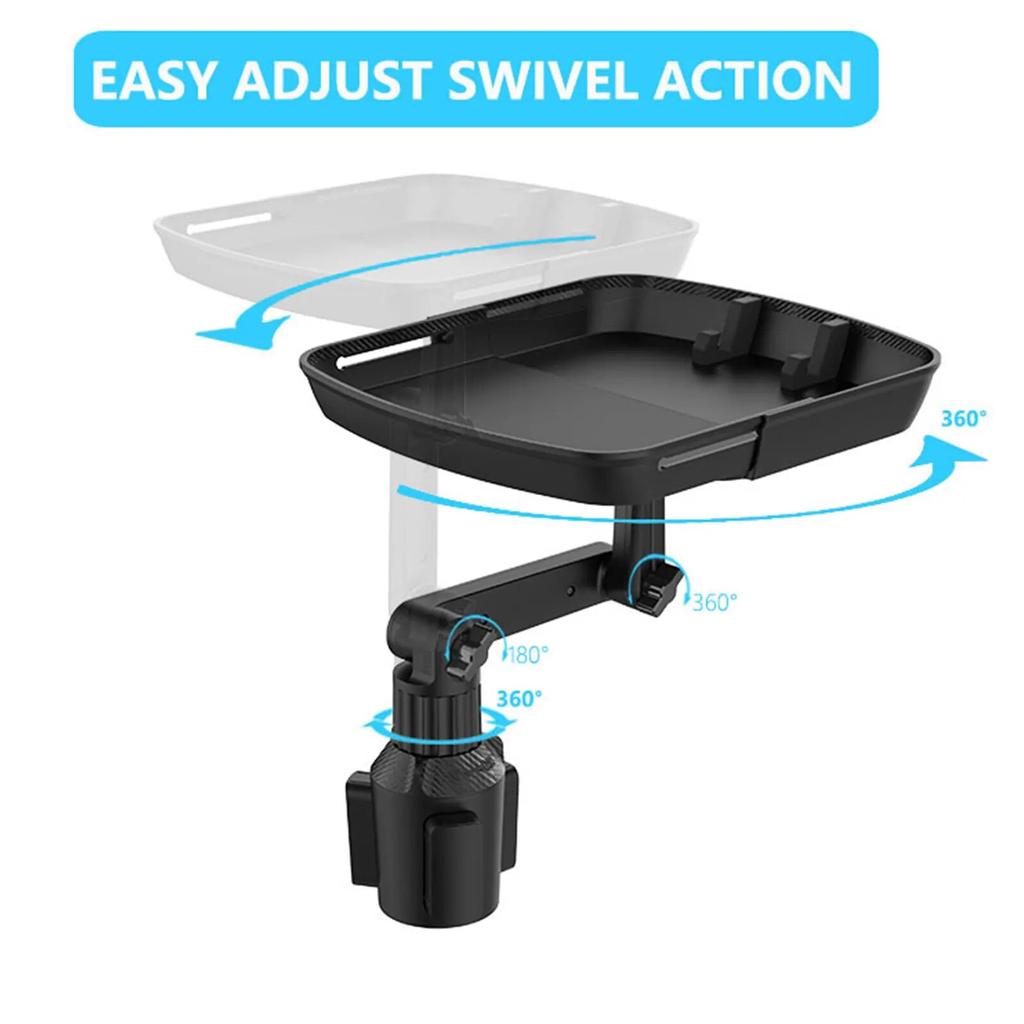 Подстаканник Расширитель Стол Регулируемый Автомобильный Поднос Стол Еда Напитки Телефон Поднос Для Закусок С Вращающимся на 360° Столом Регулируемая База Автомобиль