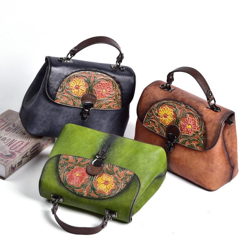 Johnature Женская сумка из натуральной кожи в стиле ретро, ​​роскошная сумка для отдыха, сумки на плечо и через плечо из воловьей кожи