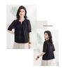 21 Mu Mi Sang Silk Round Neck Solid Color Mulberry Wave Satin Jacquard Design 26 Summer Versatile Women's T-shirt