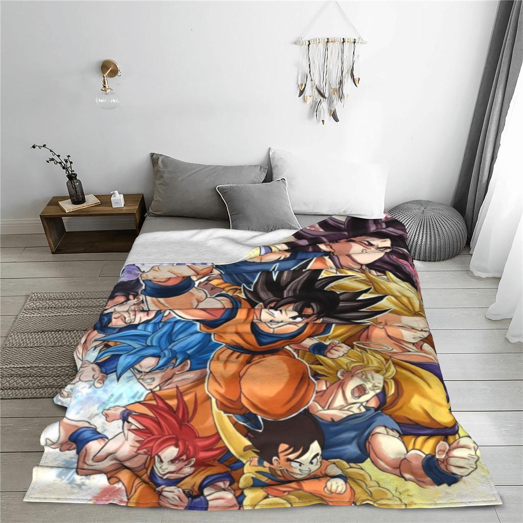 Dragon Ball Z фланелевые пледы японское мультяшное одеяло для постельного белья автомобильное супер теплое покрывало