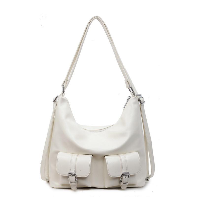 Однотонная карманная многоцветная сумка-тоут, сумка на одно плечо, сумка-подмышка, рюкзак, мода