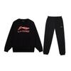 Pullover Round Neck Cuffed Warm Knitted Casual Sports Suit Unisex Suit Black YWDT525-2+AKLTC59-1