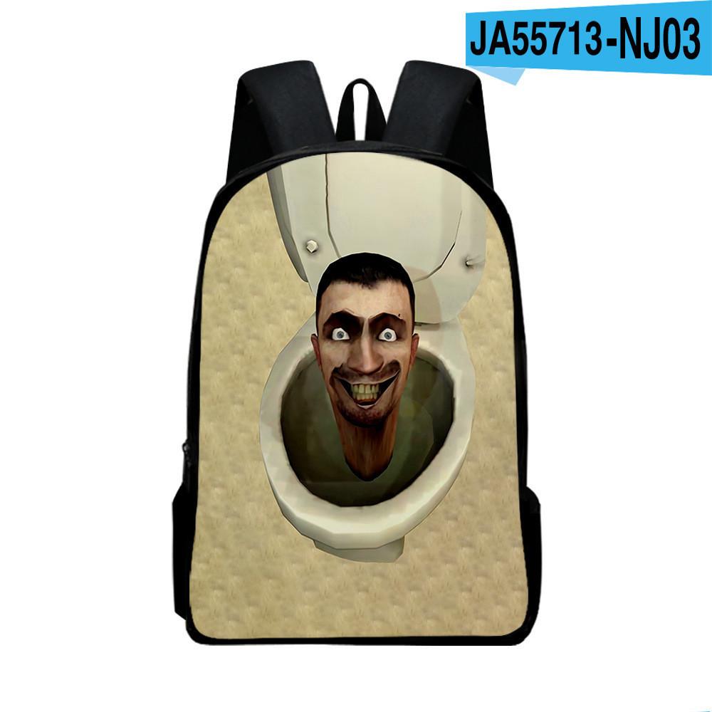 Toilet Skibidi Character School Bag With Lightweight Polyester Lining Kids For