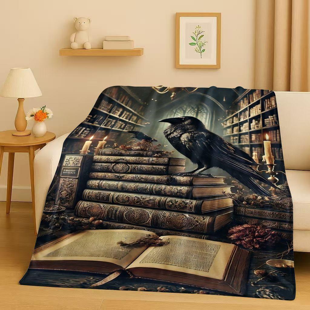 HD Ретро Волшебная Книга Библиотека Книжная полка Фланелевое одеяло, Ультрамягкое теплое плюшевое покрывало для дома спальни кровати дивана, Офисный подарок