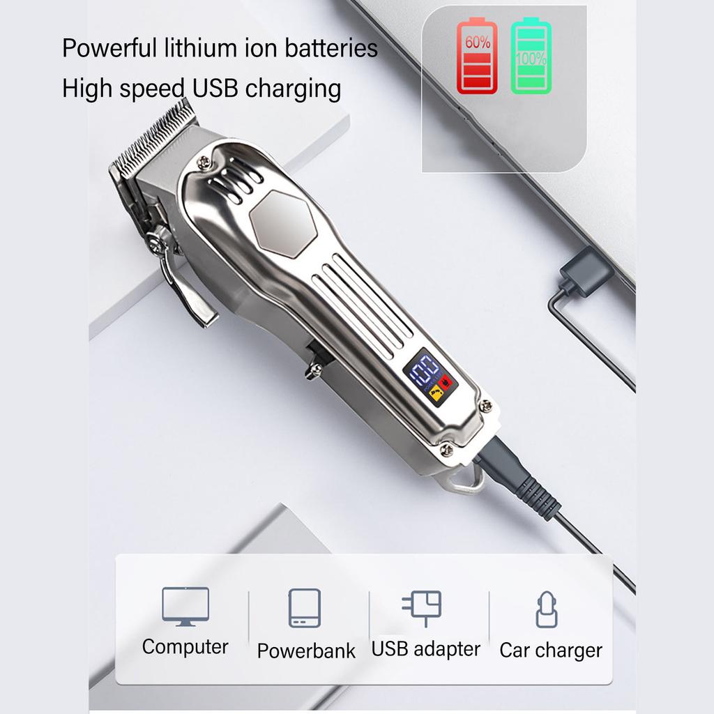 Электрический триммер для волос Уход Светодиодный дисплей Высокопроизводительный Перезаряжаемый Профессиональный Набор для стрижки волос