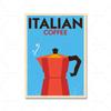 Italian Coffee Pizza Vintage City Poster Pulp Reservoir Color Food Print Canvas Painting Kitchen Shop Wall Art Pictures Decor