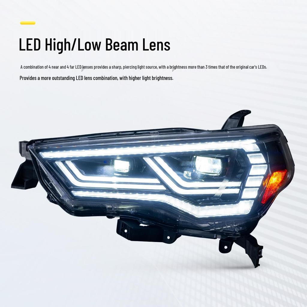 LED Projector Headlights for 14-22 Tacoma & 4Runner - High/Low Beam with US Spec Daytime Running Lights