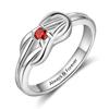 Personalized Ring Square Knot Shape Fashion Ring Jewelry Engraved Any Letters Custom Birthstone Trendy Gift For Womenri103871