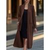 Tooxika Women's Autumn And Winter New Casual Solid Color Lace Long Knitted Cardigan Sweater Coat