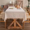Farmhouse Floral Tablecloth, Vintage Cotton Linen Table Cloth, Washable Rectangle Table Cover for Wedding Party Dining Kitchen