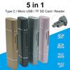 5-in-1 Type C Micro USB TF SD Card Reader Phone OTG Adapter for MacBook Windows
