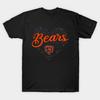 Азиатский размер Мужская черная футболка с принтом Chicago-Bears Печать методом термопереноса без вырезания Хлопковая футболка