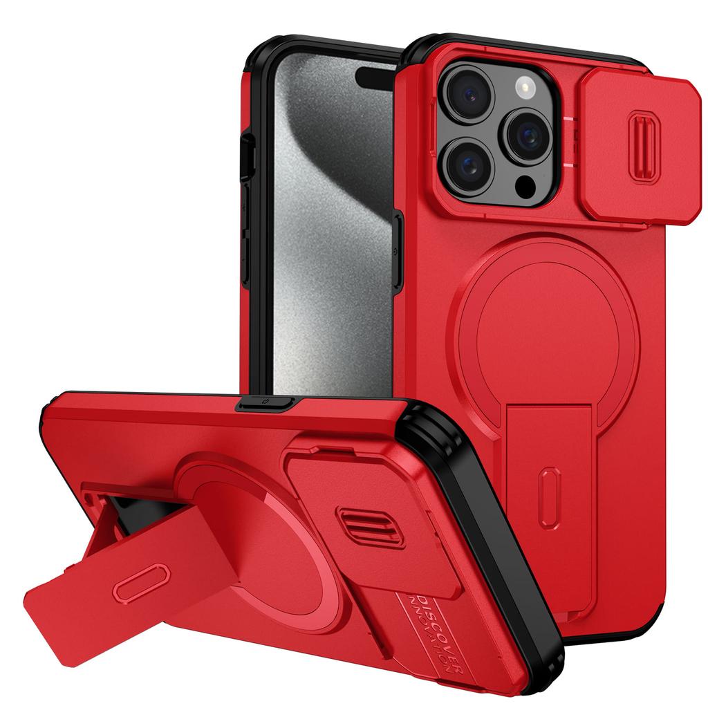Wefor for iPhone 15/14/13/12/11 Pro Max 15 Plus Case with Camera Control Cover and Adjustable Kickstand,Compatible with Magnetic