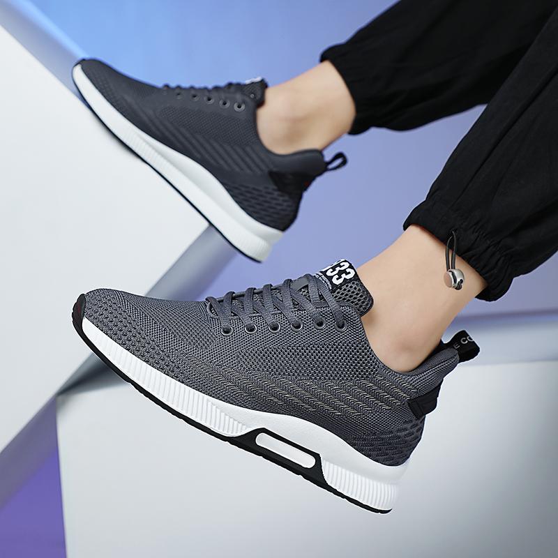 Осень Новые Мужские Сетчатые Кроссовки Дышащие Кроссовки на Толстой Подошве Мужская Повседневная Обувь Обувь для Путешествий на Открытом Воздухе Обувь с Внутренней Платформой Прочные