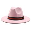 Big Eave Hat Fashion Flat Top Hat Men'S And Women'S Woolen Jazz Hat