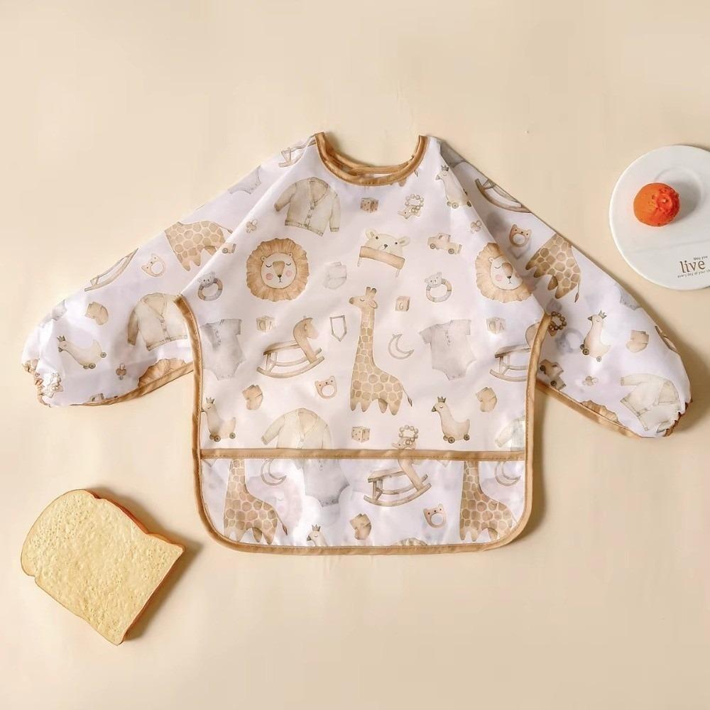 Easy To Clean Feeding Apron Colorful Cartoon Printing Full Body Cover Bibs  Self Feeding