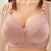 Gather Sexyback Comfortable Type No Steel Ring No Magnetic Plaid Underwear Bra Cover Women's Mother Large Size Thin