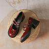 Spring and Autumn Women Shoes Small Leather Shoes Mary Jane Patent Leather Round Head Thick Heel Buckle Strap Single Shoes 2024