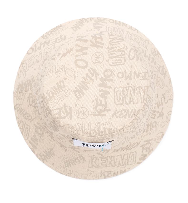 Kemer pure cotton fisherman hat trendy brand full printed logo basin hat summer women's breathable sun shading hat