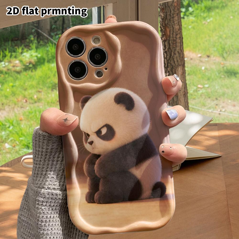 Phone Case: 2D flat, suitable for iPhone 18, 17, 16, 15, 14, 13, 12Pro protective case, angry panda, perfect Christmas and Halloween holiday gift