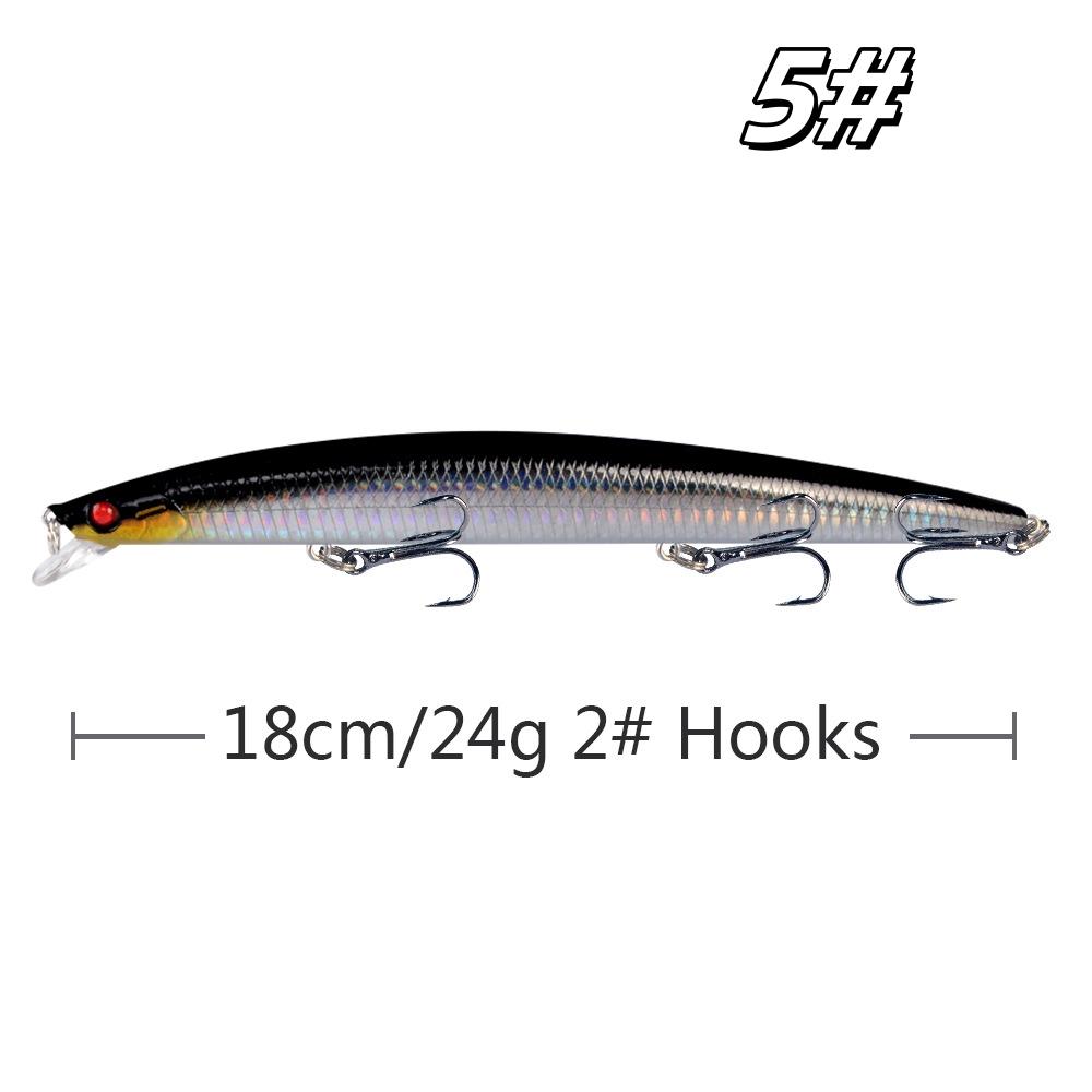 Приманка для ловли рыбы Minnow, жесткая искусственная приманка Laser, 18 см, 24 г, 3D-глаза, острые крючки, приманка для морской рыбалки, цветные воблеры